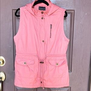 Women's Pink Hooded Vest by Cesto